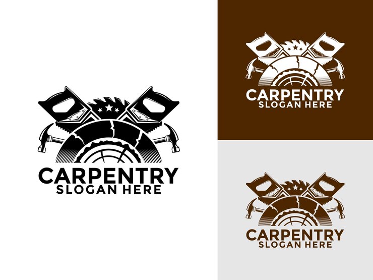 Vector ilustración vectorial del diseño del logotipo de carpintería templata de diseño del logotip retro vintage de carpentería