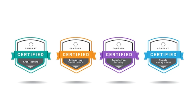 Ilustración vectorial de diseño de logotipo certificado
