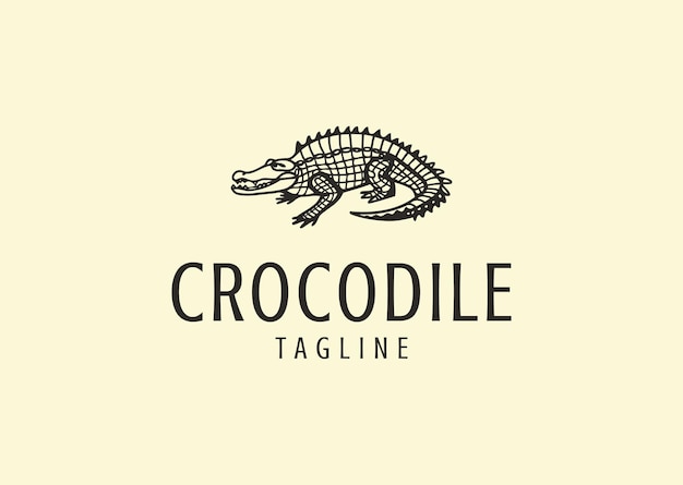 Ilustración vectorial del diseño del logotipo del cocodrilo