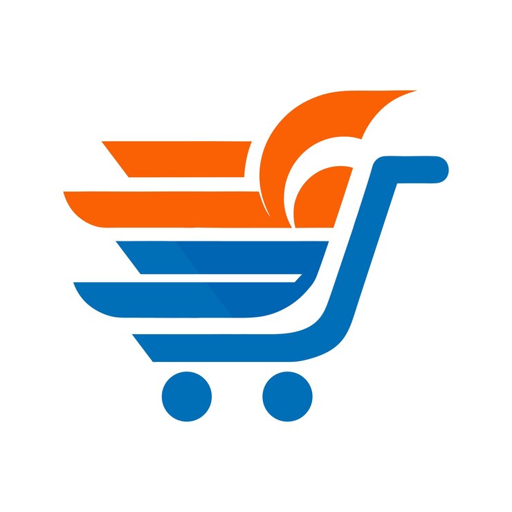 Ilustración vectorial de diseño de logotipo de compras en línea para la marca de comercio electrónico