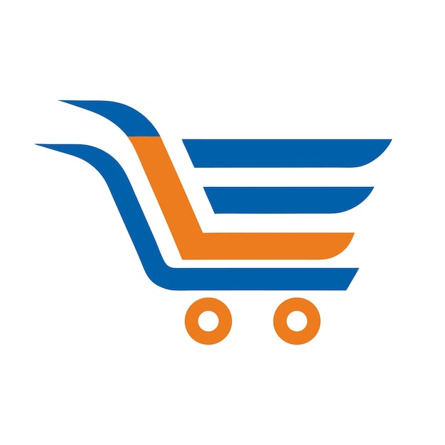 Ilustración vectorial de diseño de logotipo de compras en línea para la marca de comercio electrónico