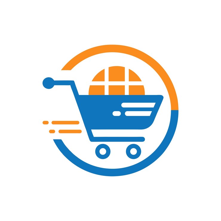 Ilustración vectorial de diseño de logotipo de compras en línea para la marca de comercio electrónico