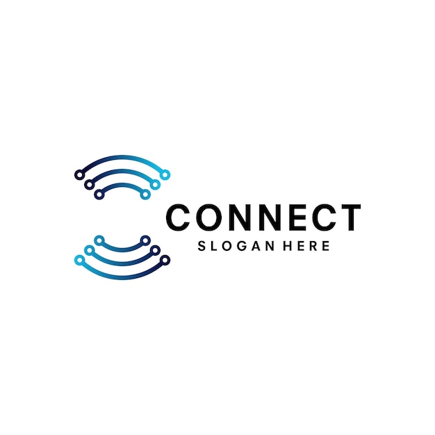 Ilustración vectorial del diseño del logotipo de conexión digital abstracta