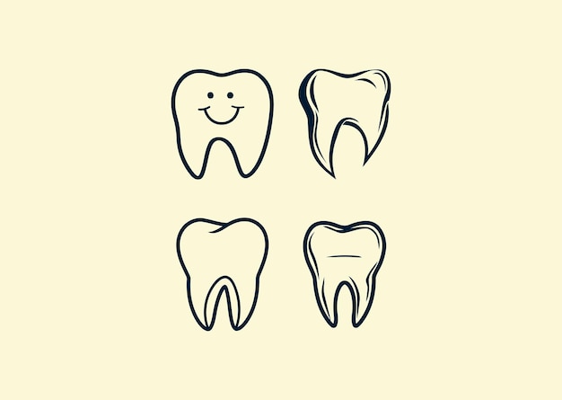 Ilustración vectorial del diseño del logotipo dental