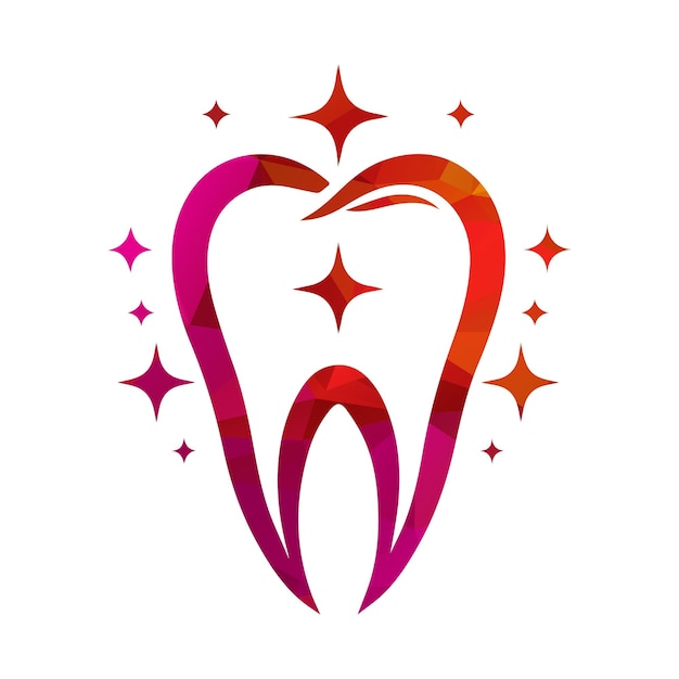 Ilustración vectorial del diseño del logotipo de los dientes