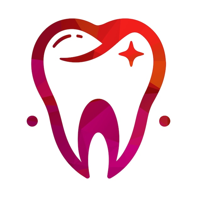 Ilustración vectorial del diseño del logotipo de los dientes