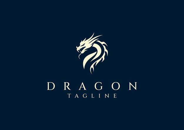 Ilustración vectorial del diseño del logotipo del dragón
