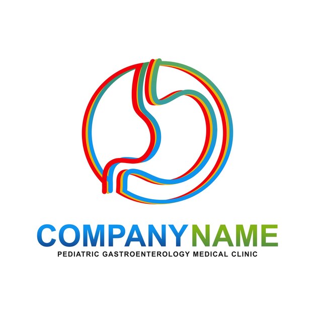 Ilustración vectorial del diseño del logotipo del estómago