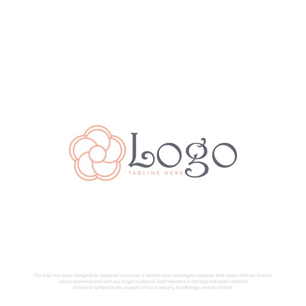 Ilustración vectorial del diseño del logotipo de la flor