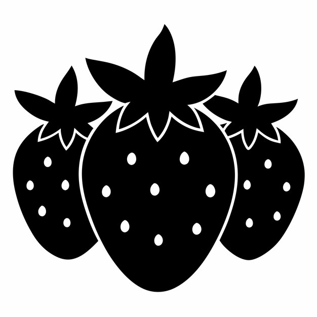 Ilustración vectorial del diseño del logotipo de las fresas