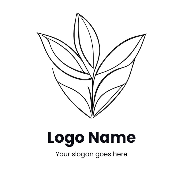 Ilustración vectorial del diseño del logotipo de hojas alineadas creativas