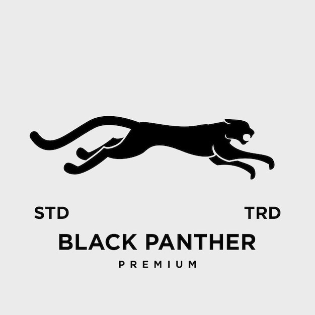 Ilustración vectorial del diseño del logotipo del icono de black phanter