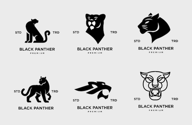 Ilustración vectorial del diseño del logotipo del icono de black phanter