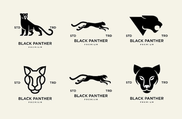 Ilustración vectorial del diseño del logotipo del icono de black phanter