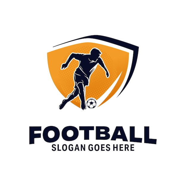 Ilustración vectorial del diseño del logotipo del jugador de fútbol