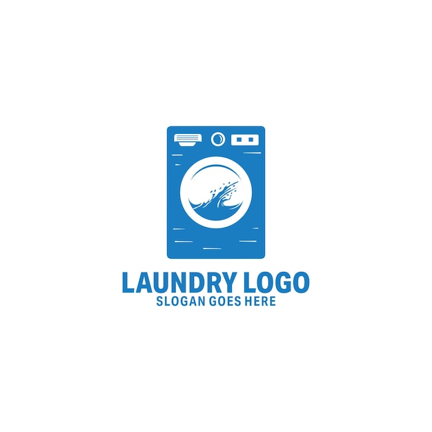 Ilustración vectorial del diseño del logotipo de la lavandería