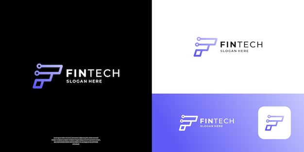 Ilustración vectorial del diseño del logotipo de la letra F minimalista Inicial geométrica F con símbolo de arte de líneas