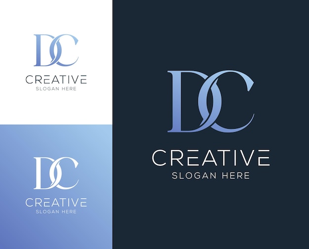Ilustración vectorial del diseño del logotipo de la letra inicial DC CD