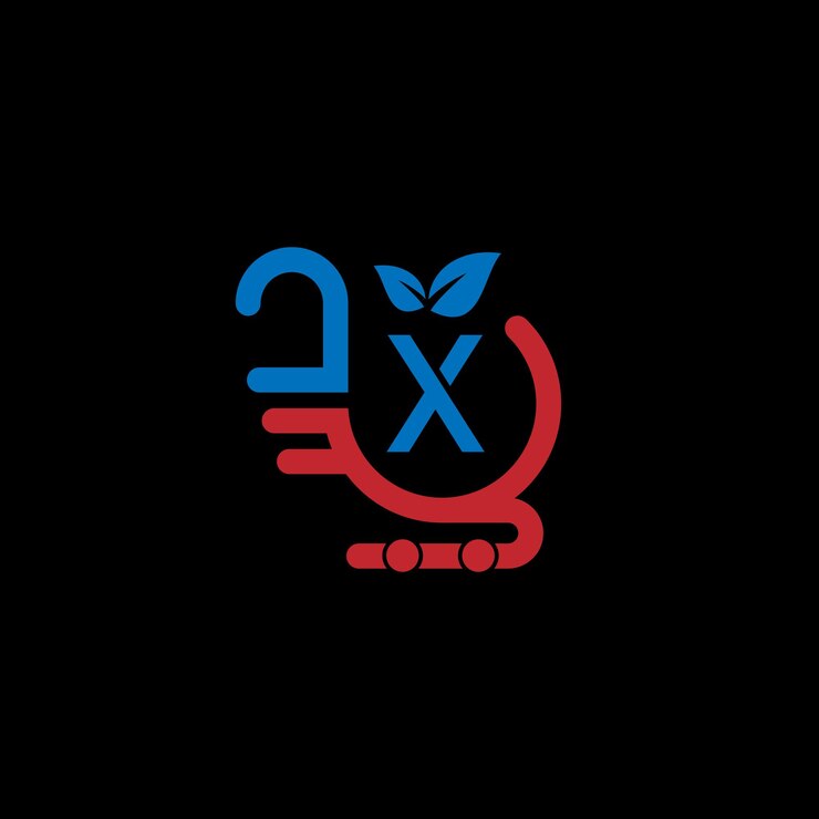 Vector ilustración vectorial del diseño del logotipo de la letra x leaf