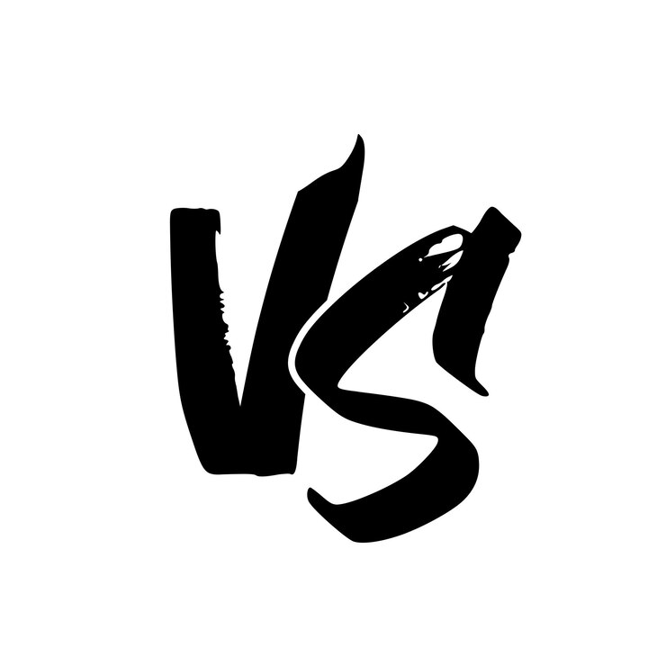 Ilustración vectorial del diseño del logotipo de las letras Versus o VS
