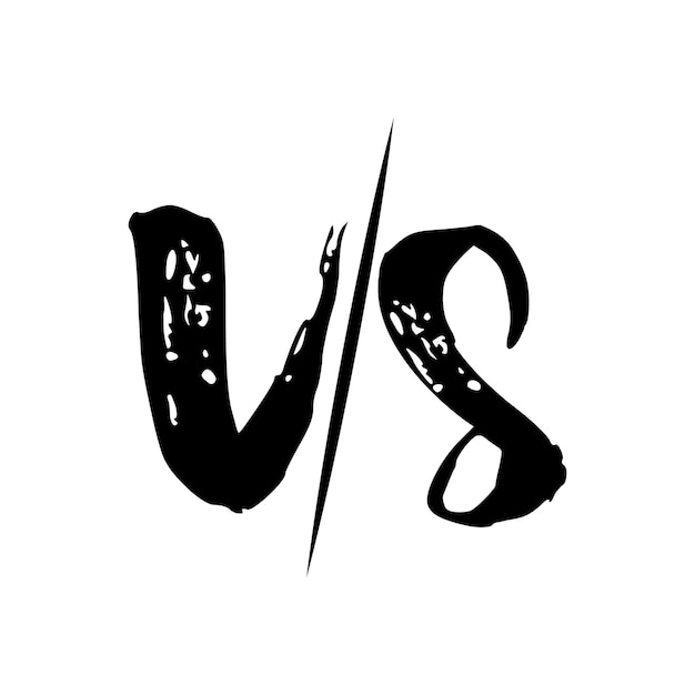 Ilustración vectorial del diseño del logotipo de las letras Versus o VS