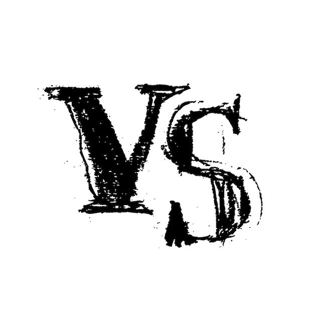 Ilustración vectorial del diseño del logotipo de las letras Versus o VS