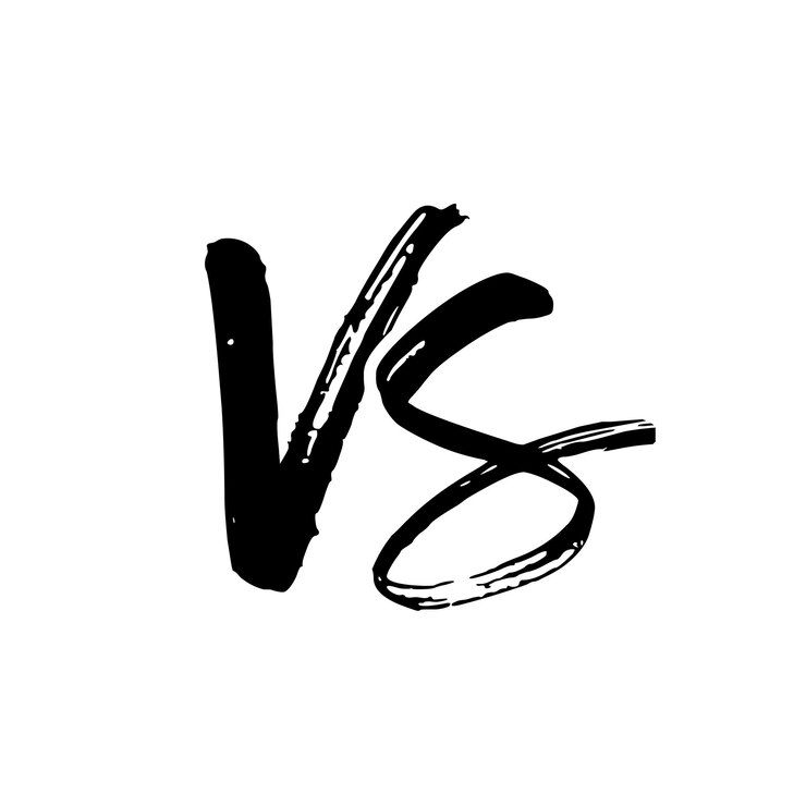 Ilustración vectorial del diseño del logotipo de las letras Versus o VS