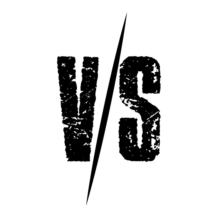 Ilustración vectorial del diseño del logotipo de las letras Versus o VS