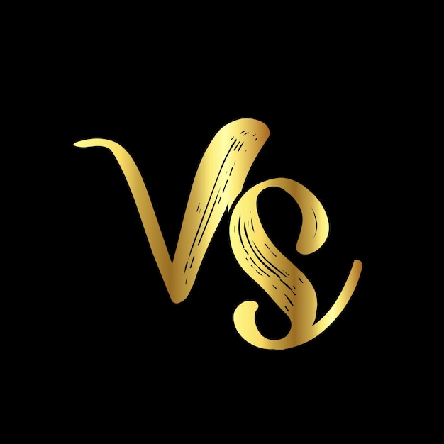 Ilustración vectorial del diseño del logotipo de las letras Versus o VS