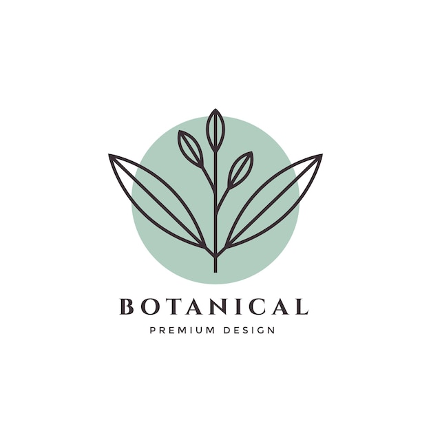 Vector ilustración vectorial de diseño de logotipo de línea de flor botánica