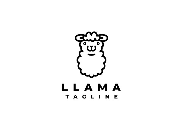 Ilustración vectorial del diseño del logotipo de Llama