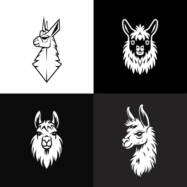 Ilustración vectorial del diseño del logotipo de Llama