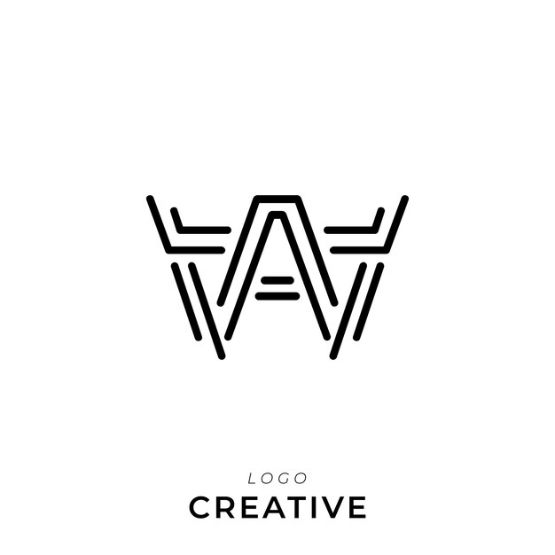 Una ilustración vectorial de diseño de logotipo de marca de la compañía AAA W Premium Creative Latter