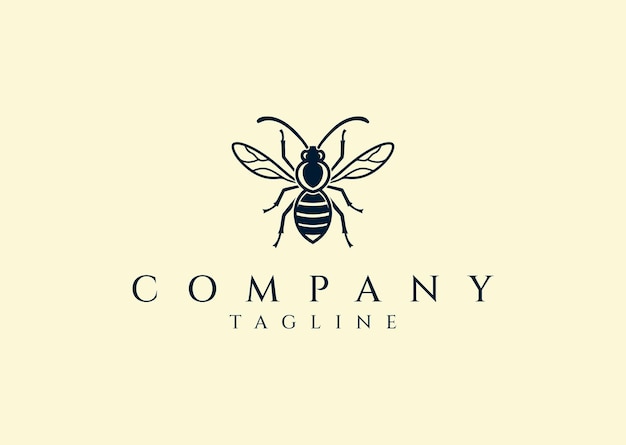 Ilustración vectorial del diseño del logotipo moderno de Bee