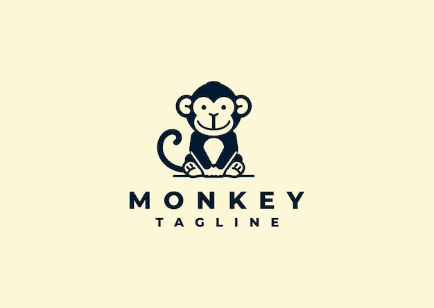 Ilustración vectorial del diseño del logotipo de Monkey