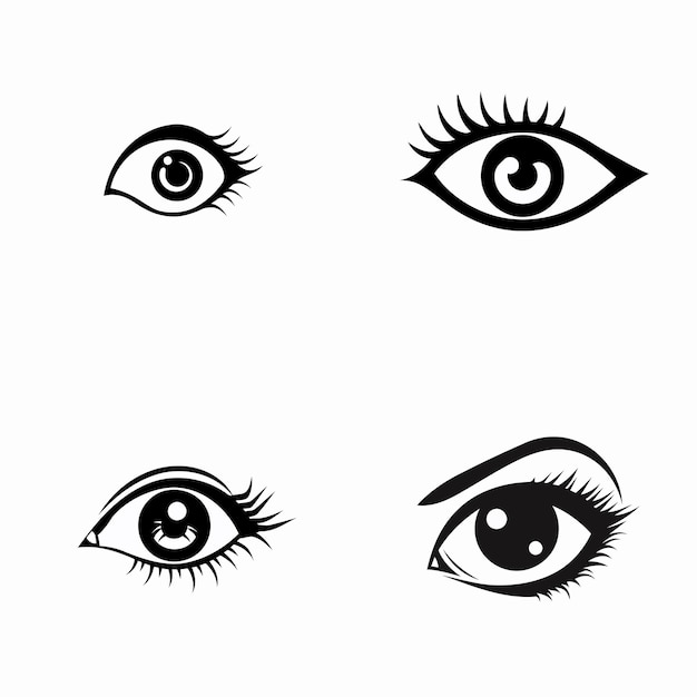Ilustración vectorial del diseño del logotipo del ojo