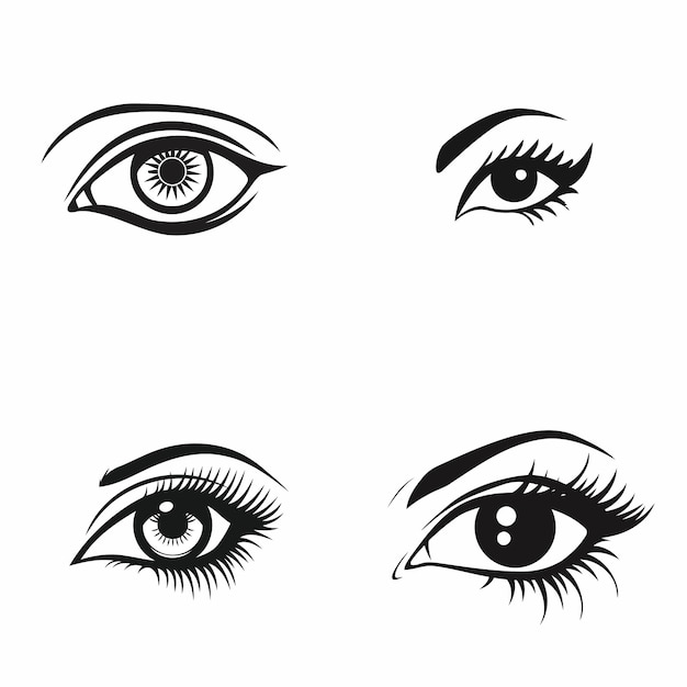 Ilustración vectorial del diseño del logotipo del ojo