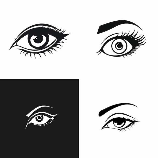 Ilustración vectorial del diseño del logotipo del ojo