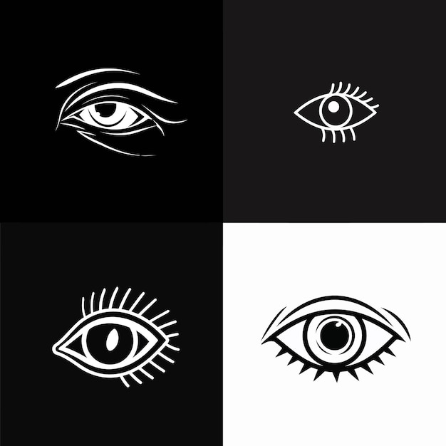 Ilustración vectorial del diseño del logotipo del ojo