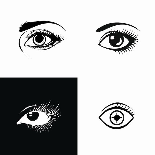 Ilustración vectorial del diseño del logotipo del ojo
