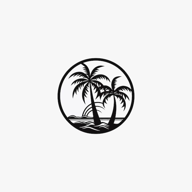 Ilustración vectorial del diseño del logotipo de la palmera