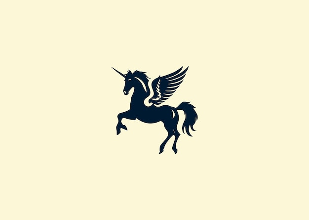 Ilustración vectorial del diseño del logotipo de Pegasus