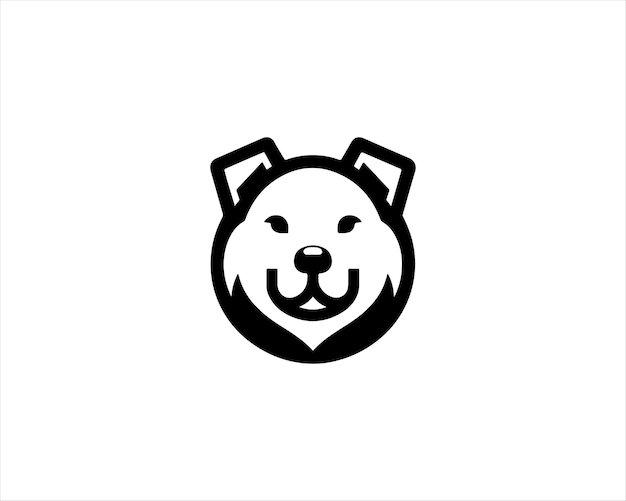 Ilustración vectorial de diseño de logotipo de perro minimalista