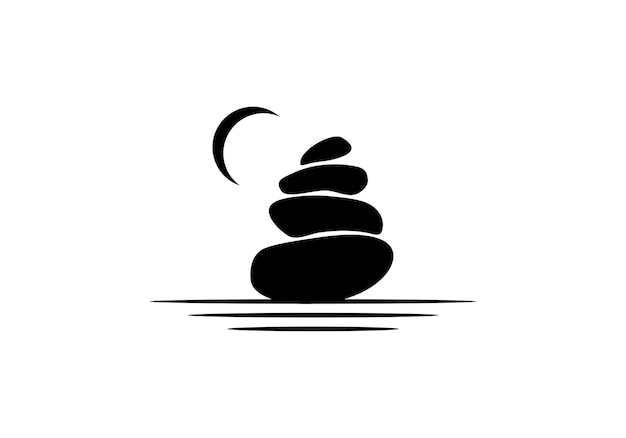 Ilustración vectorial del diseño del logotipo de las piedras de equilibrio simples