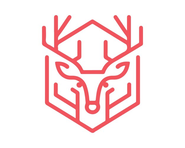 Ilustración vectorial del diseño del logotipo del reno