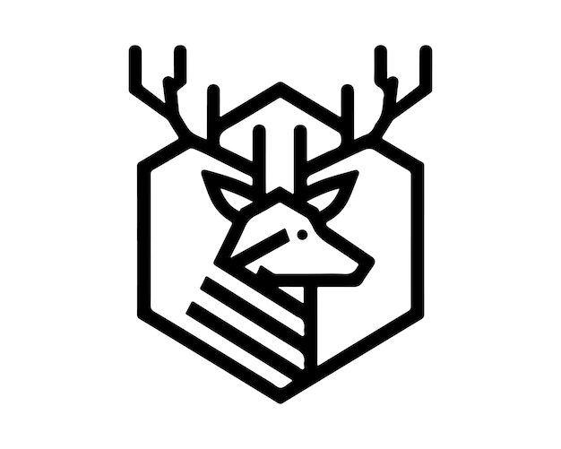Ilustración vectorial del diseño del logotipo del reno