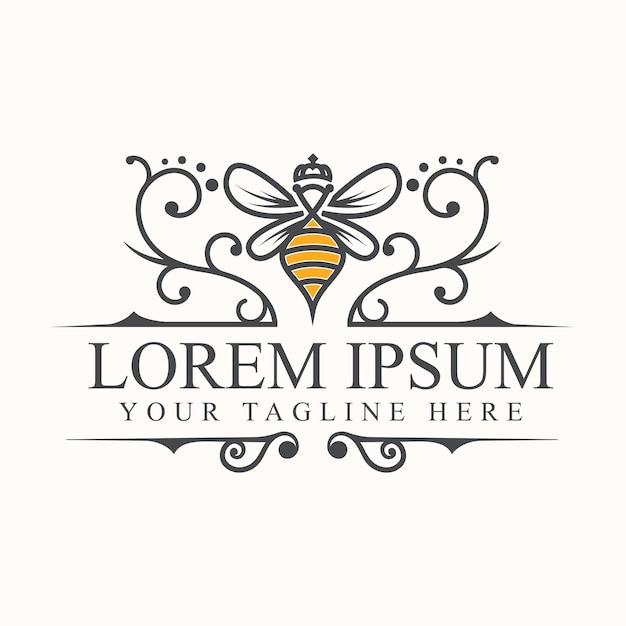 Ilustración vectorial del diseño del logotipo de Royal Bee