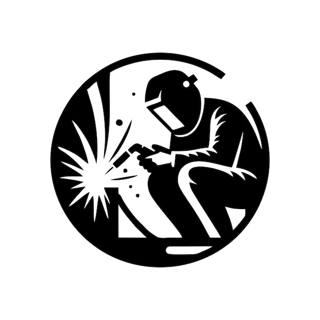 Ilustración vectorial del diseño del logotipo de soldador
