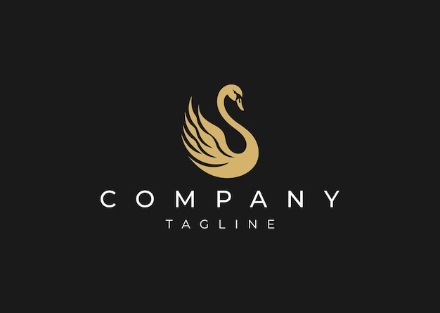 Ilustración vectorial del diseño del logotipo de Swan Luxury