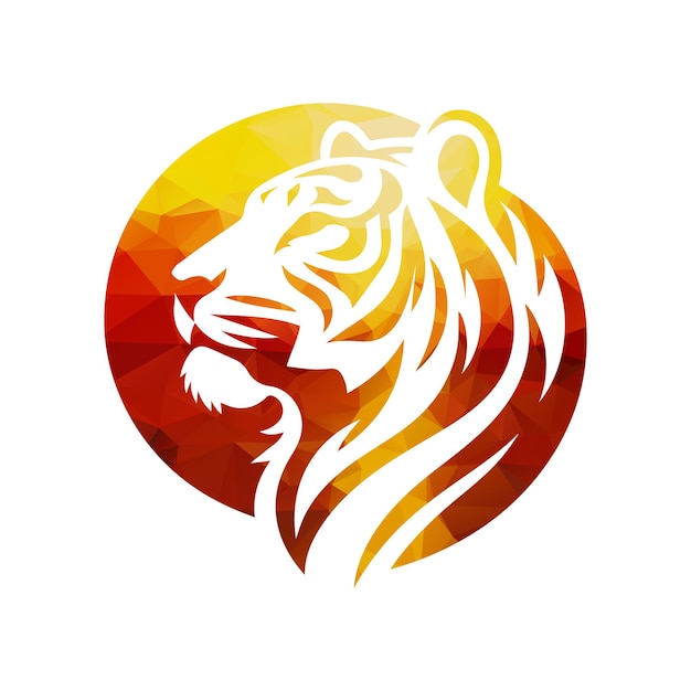 Vector ilustración vectorial del diseño del logotipo del tigre rugiente